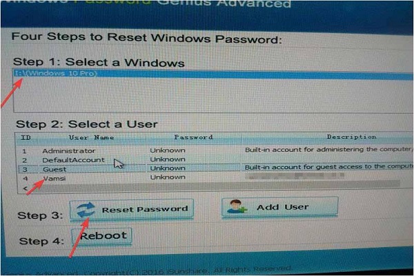 WinPassKey reset password